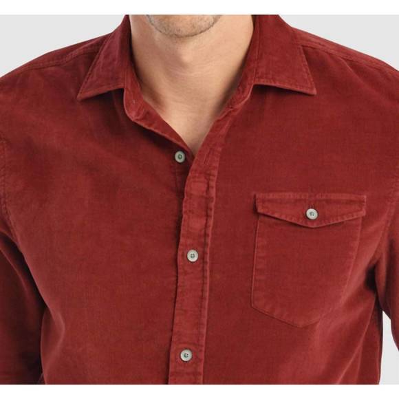 NEW JOHNNIE-O kodiak hangin' out corduroy shirt in malibu red - Picture 4 of 4